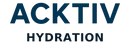 ACKTIV Hydration logo with wavy design elements on a white background